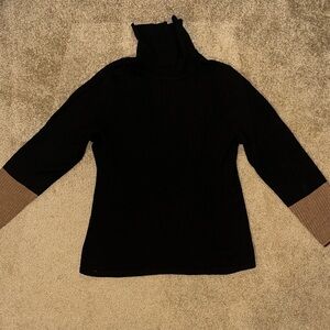Nic+Zoe Black and Brown Turtleneck Sweater